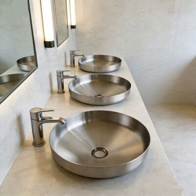 Commercial Hand Wash Sink PVD Gold 304 Stainless Steel Wash Basin For Bathroom Hotel Lavatory Luxury Non Fading Black Sinks modern