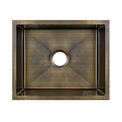 Nordic Simple SUS304 Antique Golden Stainless Steel Kitchen Sinks Art Basin Rectangular Modern Bathroom Sink Evier De Cuisine Handmade Sink manufacturer wholesale 550x450mm Sink