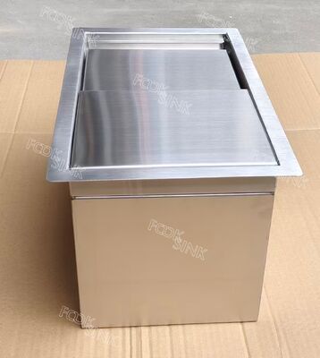 Secchiello per il ghiaccio isolato di alta qualità con superficie spazzolata Contenitore per il ghiaccio in acciaio inossidabile 304 Contenitore per il ghiaccio da campeggio esterno personalizzabile di grande capacità