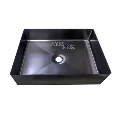 Lavandino da bagno resistente Acciaio Stalinless 304 Pvd Nero dorato Lavabi Lavandino per WC Hotel Lusso sopra lavelli da bagno da banco